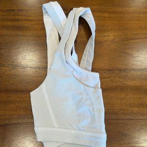 White Striped Align Sports Bra